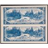 Image 2 : 1954 $5 BC-31a #A/C8280518-0519.  Lot of 2 consecutive Devil's Face notes in AU or better.