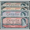 Image 1 : 1954 Partial Set; includes $2  BC-38b, $10 BC-40b, $50 BC-42c, $100 BC-43a Lot of 4 notes AU to Unci