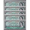 Image 1 : 1954 $1 BC-37bA #*A/A0144305-309  Lot of 5 consecutive notes Choice Unc to Gem Unc.