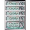 Image 1 : 1954 $1 BC-37b-i #H/M9262723-2727.  5 Consecutive notes in Gem Uncirculated or better.