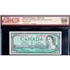 Image 1 : 1954 $1 BC-37bA-i #*B/M1007110 BCS Choice About Uncirculated-58