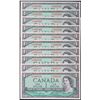Image 1 : 1954 $1 BC-37d #C/I1845916-5925.  10 Consecutive notes in Gem Uncirculated or better.