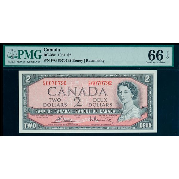 1954 $2 BC-38c #FGood-6070792, PMG Superb Gem Uncirculated-66EPQ.