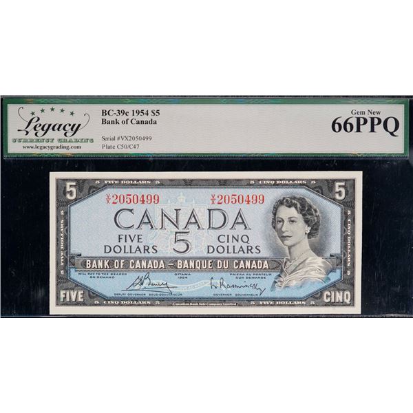 1954 $5 BC-39c #VX2050499, Legacy Superb Gem Uncirculated-66PPQ.