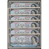 Image 1 : 1954 $5 BC-39c #S/X5029537-9542  Lot of 6 consecutive notes Choice Unc to Gem Unc.