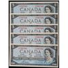 Image 1 : 1954 $5 BC-39c #T/X7567541-7545  Lot of 5 consecutive notes Choice Unc to Gem Unc.