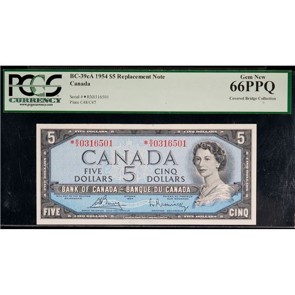 1954 $5 BC-39cA #*RX0316501, PCGS Superb Gem Uncirculated-66PPQ.