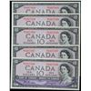 Image 1 : 1954 $10 BC-40a #B/T6487396-7400 Lot of 5 consecutive notes Gem Uncirculated or better.