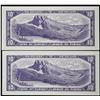 Image 2 : 1954 $10 BC-40b #O/T0075804-5805  Lot of 2 consecutive notes Choice to Gem Uncirculated.