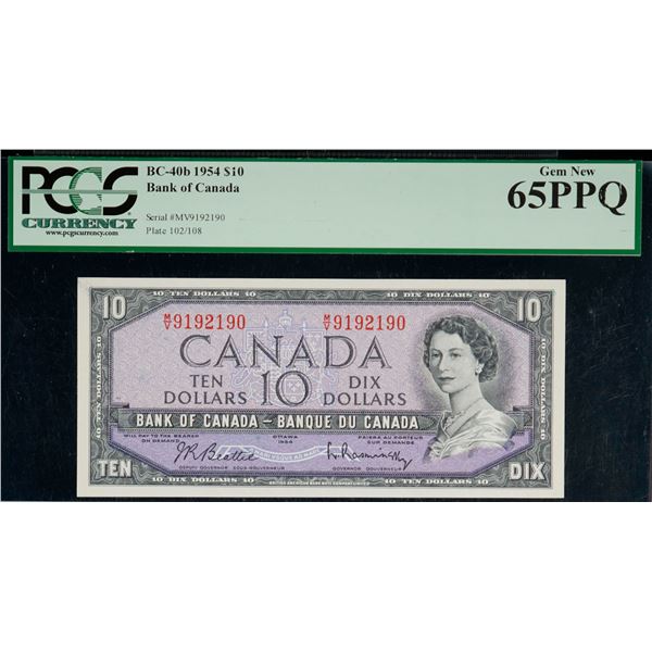 1954 $10 BC-40b #M/V9192190 PCGS Gem Uncirculated-65PPQ