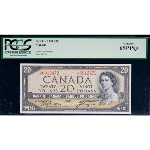 1954 $20 BC-41a #HE6912472, PCGS Gem Uncirculated-65PPQ.