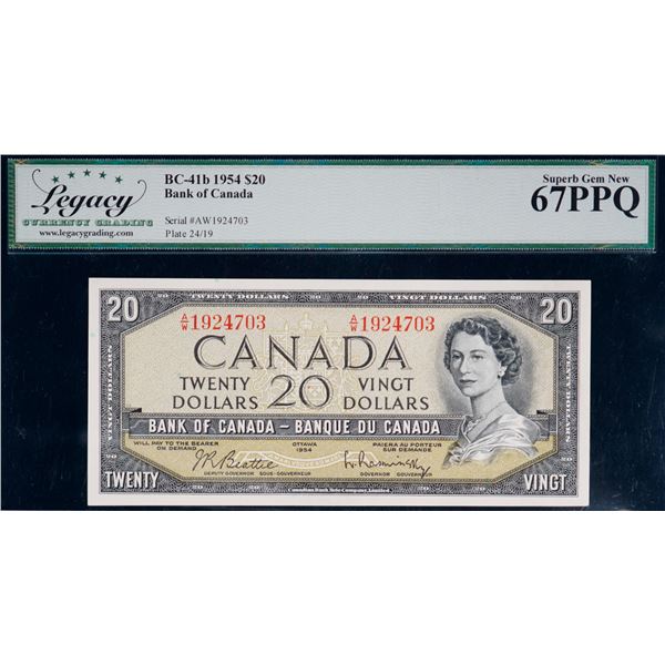 1954 $20 BC-41b #AW1924703, Superb Gem Uncirculated-67PPQ.