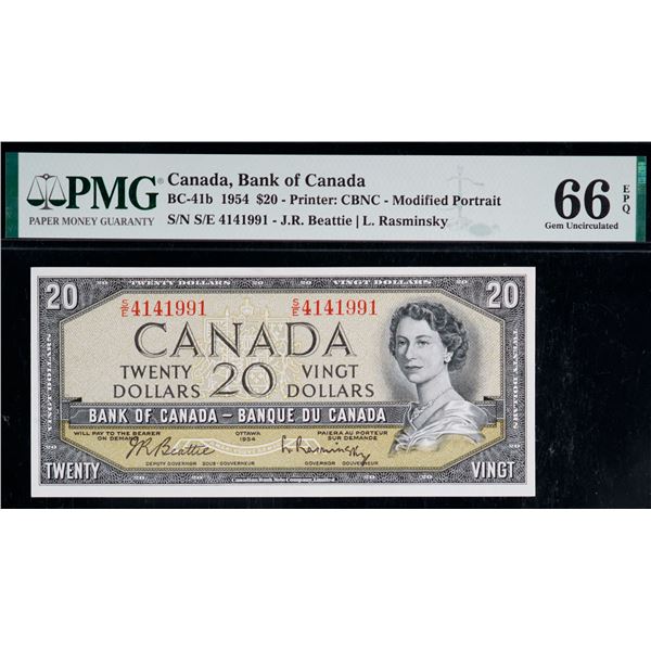 1954 $20 BC-41b #SE4141991, PMG Superb Gem Uncirculated-66EPQ.