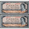 Image 1 : 1954 $50 BC-42b #B/H2896338-6339 Lot of 2 consecutive notes Choice to Gem Uncirculated.