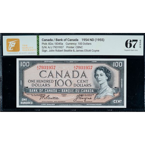 1954 $100 BC-43a #A/J7931957 TQG Superb Gem Uncirculated-67GEPQ