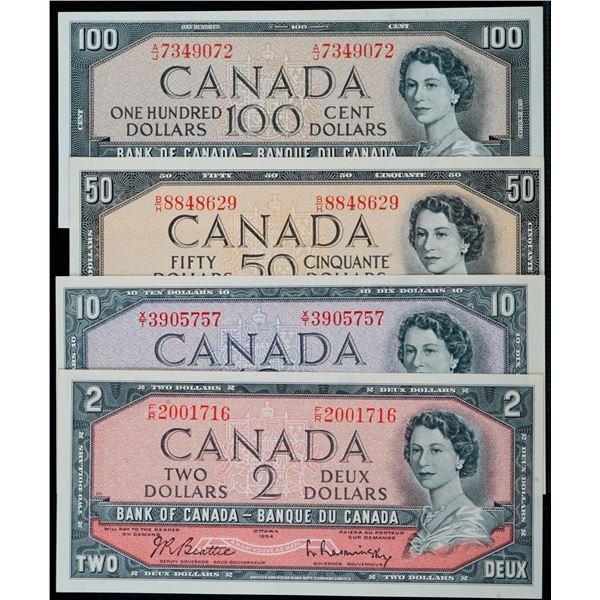 1954 $100 BC-43a #A/J5781643-1644 Lot of 2 consecutive notes Unc to Choice Uncirculated.