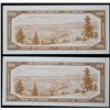 Image 2 : 1954 $100 BC-43a #A/J5781643-1644 Lot of 2 consecutive notes Unc to Choice Uncirculated.