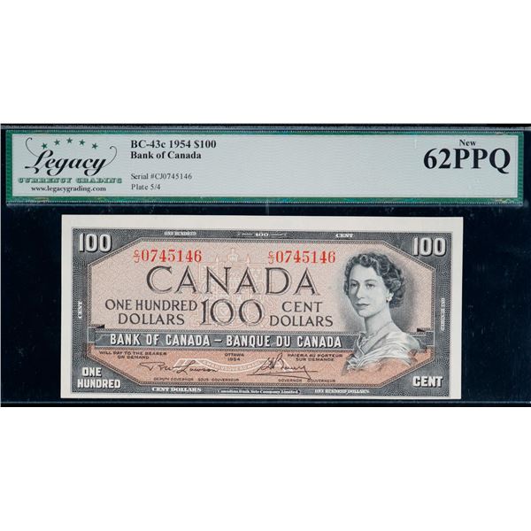 1954 $100 BC-43c #CJ0745146-47, Legacy Choice Uncirculated-62PPQ.  Lot of 2 consecutive notes.