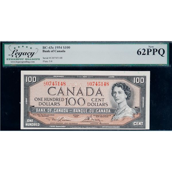 1954 $100 BC-43c #CJ0745148-49, Legacy Choice Uncirculated-62PPQ.  Lot of 2 consecutive notes.