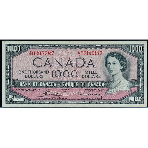 1954 $1000 BC-44d #A/K0208387 VF or better.