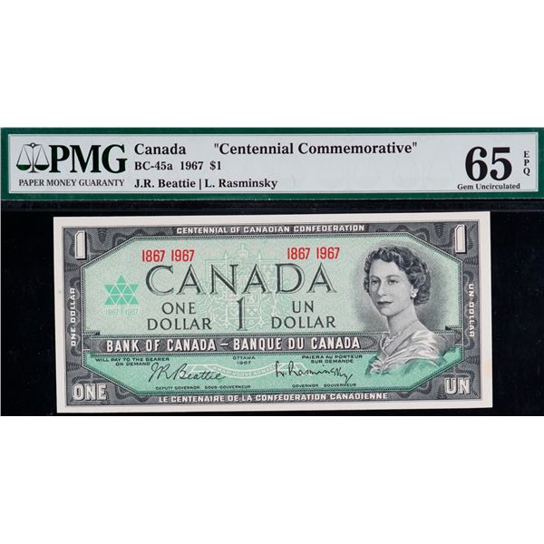 1967 $1 BC-45a 1867-1967 PMG Gem Uncirculated-65 "Centennial Commemorative"