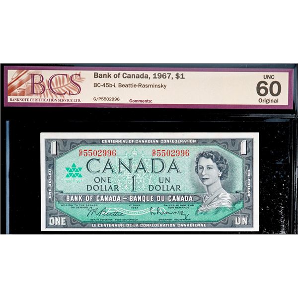 1967 $1 BC-45b-i #G/P5502996 BCS Uncirculated-60