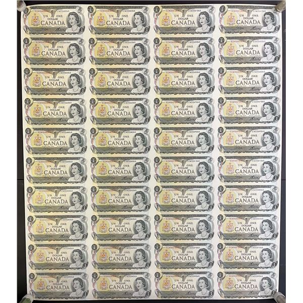 1973 $1 BC-46b Original Roll of 40 Uncut notes CBN Sheet Regular.  Serial #ECW series.   5 X 8 Forma