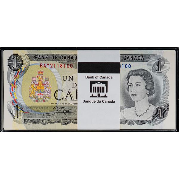 Bundle; 1973 $1 BC-46b #BAY2118100-8199.  Lot of 100 consecutive notes Choice to Gem Uncirculated.
