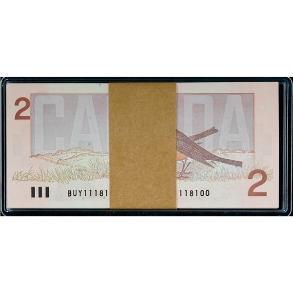 2 Digit Radar Bundle; 1986 $2 BC-55b #BUY1118100-8199.  Lot of 100 consecutive notes Choice to Gem U