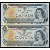 Image 1 : 1973 $1 BC-46aA *AL6737799-7800 - Lot of 2 consecutive notes Unc to Choice Uncirculated.