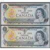Image 1 : 1973 $1 BC-46aA *AL6737808-7809 - Lot of 2 consecutive notes Unc to Choice Uncirculated.