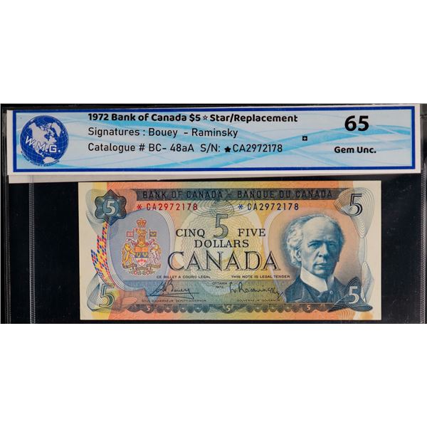 1972 $5 BC-48aA #*CA2972178 Unc with stain at bottom