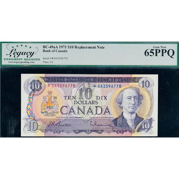 1971 $10 BC-49aA #*DA2596770 Legacy Gem Uncirculated-65PPQ