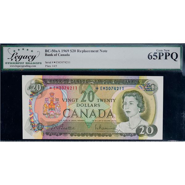1969 $20 BC-50aA #*EM3074211, CH Gem Gem Uncirculated-65PPQ.