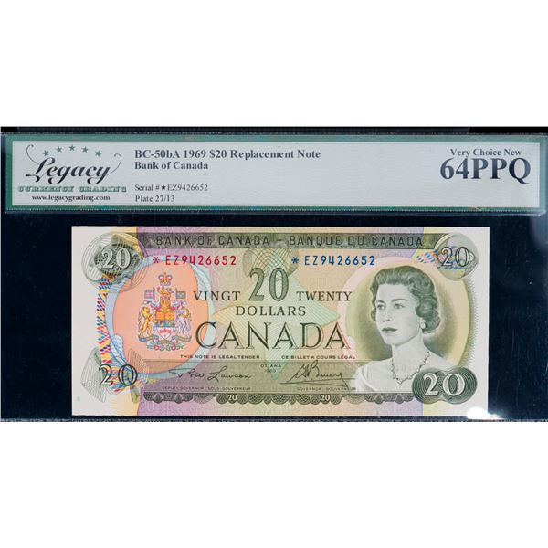 1969 $20 BC-50bA #*EZ9426652, CH Choice Uncirculated-64PPQ.