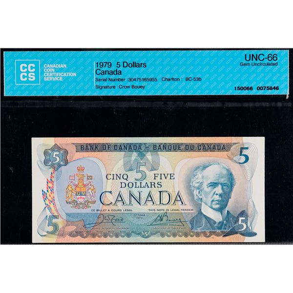 1979 $5 BC-53b #30475165955 CCCS Superb Gem Uncirculated-66