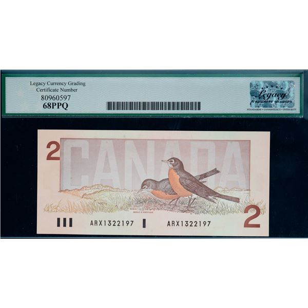 1986 $2 BC-55bA #ARX1322197, Legacy Gem Superb Superb Gem Uncirculated-68PPQ.