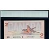 Image 1 : 1986 $2 BC-55b "cross over signature".  Lot of 2 consecutive notes CCGS Gem Uncirculated-65