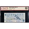 Image 1 : 1986 $5 BC-56e-i #ANR1565295 BCS Superb Gem Uncirculated-66 Original.