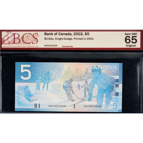 Banknote Lot - 1989-2002  $5, $10 & $20;  Includes various signatures, prefixes and grades.  All 5 n