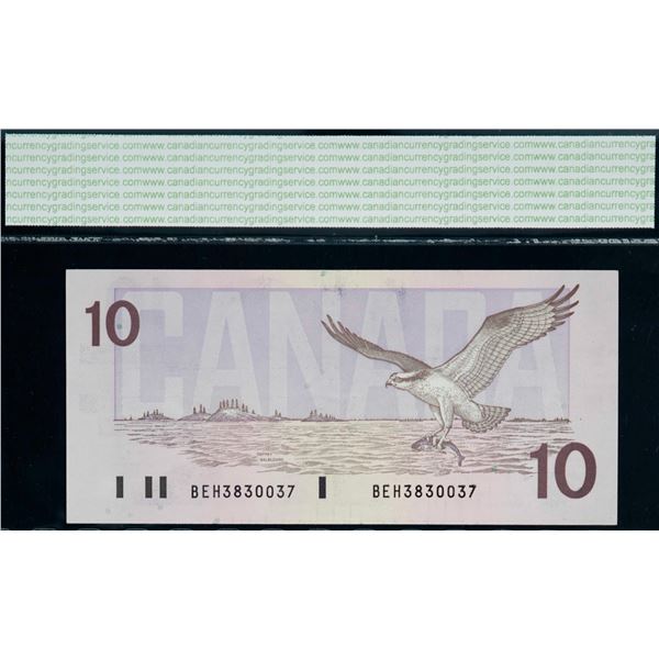 1989 $10 BC-57c.  Lot of 4 notes CCGS Choice About Uncirculated-58 to UNC 67.  "Circulation issue"