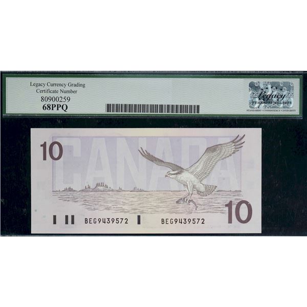 1989 $10 BC-57c #BEG9439572, PMG Superb Gem Uncirculated-68EPQ.