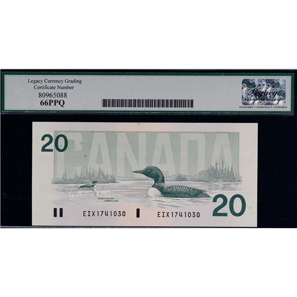 1991 $20 BC-58aA-i #EIX2530953-54-55.  Lot of 3 consecutive replacement notes.  All LGC Superb Gem U