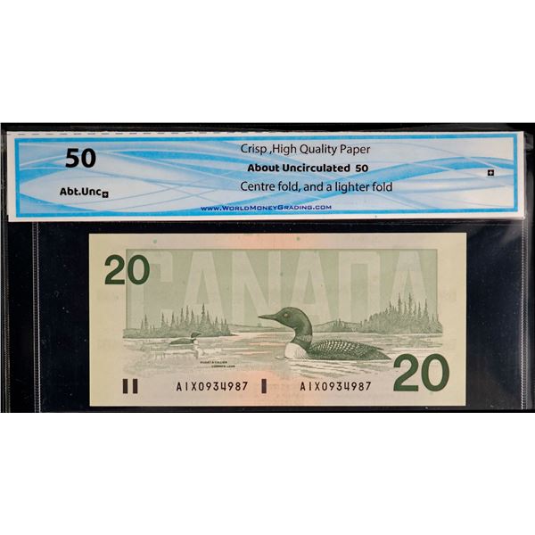 1991 $20 BC-58d #EVV3598505, BC-58aA-ii #AIX0934987 both AU to UNC conditions, both WMG graded & 200