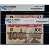 Image 3 : 1988 $50 & $100;  Includes various signatures, prefixes and grades.  Both notes CCGS Choice About Un