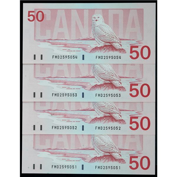 1988 $50 BC-59d #FMD2595051-5054  Lot of 4 Gem Uncirculated notes.