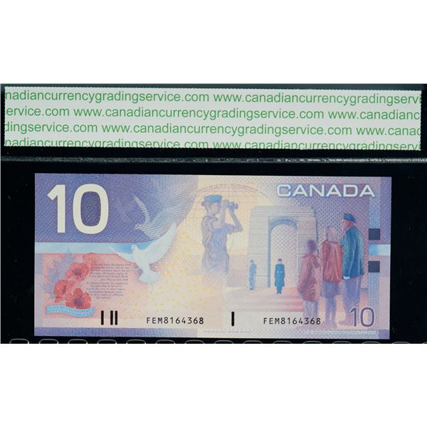 2001 $10 BC-63bA #FEM8164368 "7.524 M- 8.226M" CCGS Superb Gem Uncirculated-67