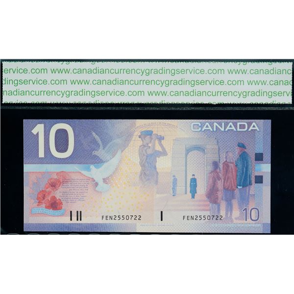 2001 $10 BC-63bA #FEN2550722 "7.524M - 8.226M" CCGS Superb Gem Uncirculated-66