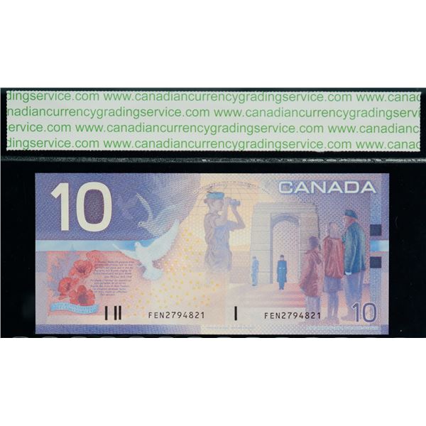 2001 $10 BC-63bA #FEN2794821 "7,524-8,226M" CCGS Superb Gem Uncirculated-67