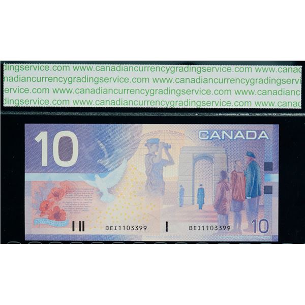 2001 $10 BC-63bA-i BEI1103399 "0.99M - 1.17M" CCGS Gem Uncirculated-65